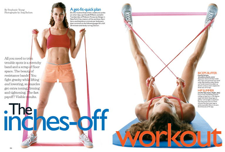 MAGAZINES Spread from a fitness story in SELF magazine