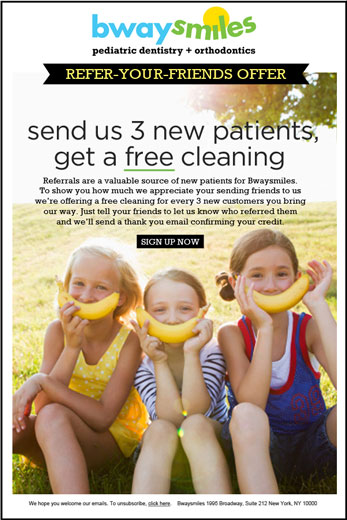 Email design for pediatric dental practice